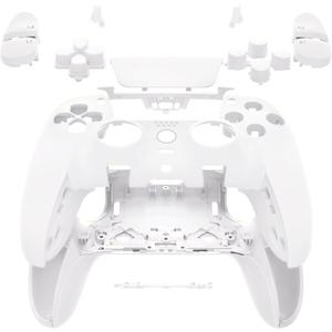 eXtremeRate Full Set Shell with Buttons Touchpad Cover Compatible with ps5 Edge Controller, White Custom Replacement Decorative Trim Shell Front Back Plates Compatible with ps5 Edge Controller