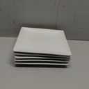 Appetizer Plates Set of 6, 6 Inch Porcelain Dessert Plates, White Stackable Square Salad Plates for Snack Steak Bread Butter, Chip and Scratch Resistant, Microwave and Dishwasher Safe