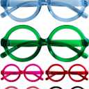 CessBlu 6 Pack Huge Oversized Reading Glasses without Metal No Screws for Women Large Head Round Readers +1.00