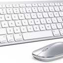 Bluetooth Keyboard and Mouse Compatible with Mac, OMOTON Ultra-Slim Wireless Keyboard and Mouse Combo Compatiblei with MacOS, MacBook Pro/Air, iMac, Mac mini, Laptop and PC (Silver)