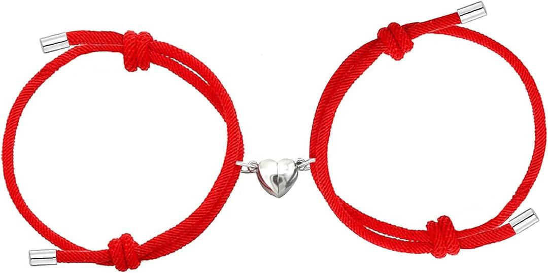 Dlihc Matching Heart Bracelets for Couples, Matching Couples Bracelets for Women Men, Valentines Gift for Boyfriend Girlfriend Best Friend