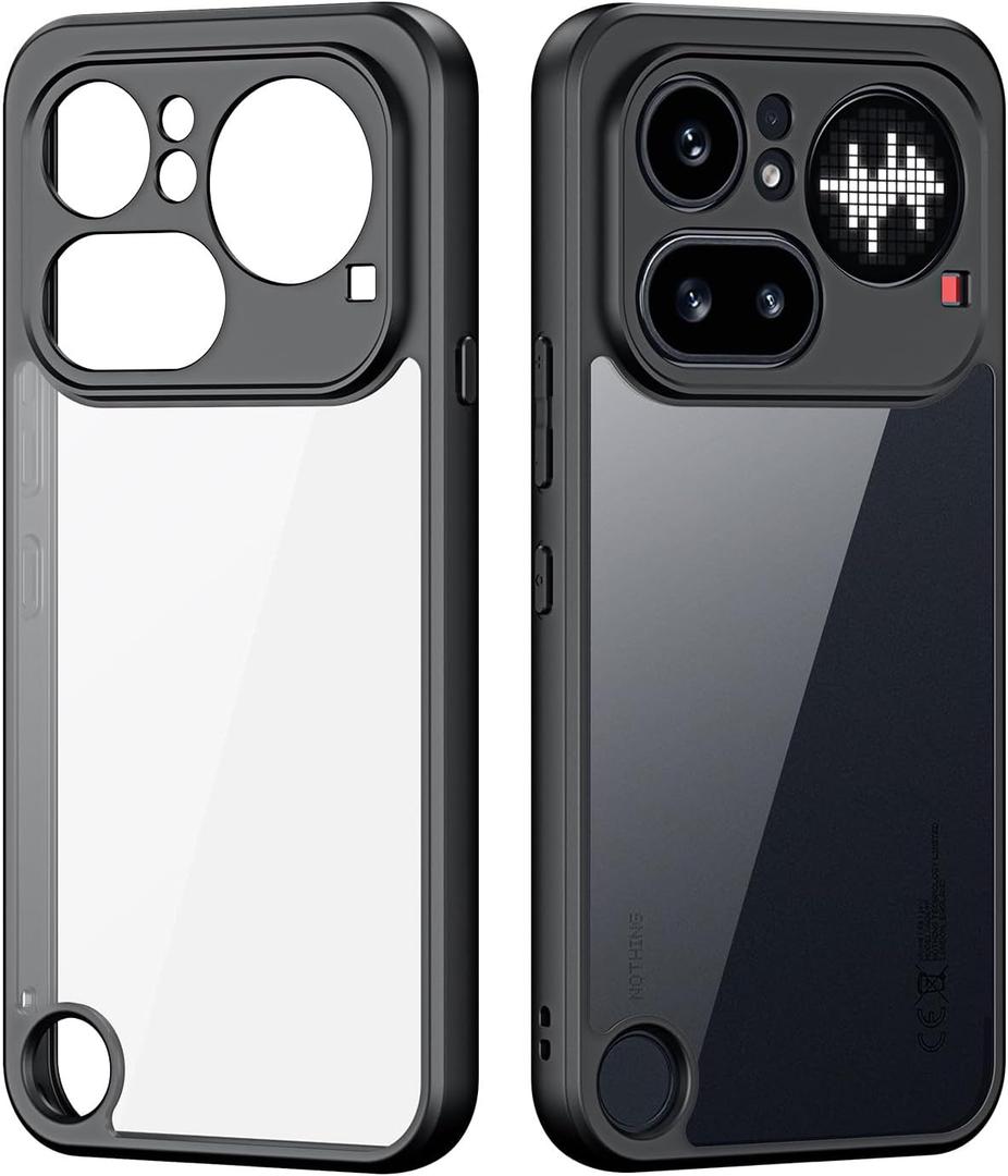 QUIETIP Case for Nothing Phone (4a) Pro with Screen Protector,Slim Clear Drop Protection Cover,Black