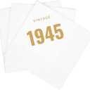 SharkBliss Vintage 1945 80th Birthday Cocktail Napkins, 100 Pack Gold Vintage 1945 Disposable Paper Beverage Cocktail Napkins for His Her Eighty 80th Birthday Party, 2-Ply, 5x5" (1945 Gold)