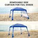 Zeraty Beach Cabana 8'8', Portable Beach Canopy Easy Pop Up, Beach Tent Sun Shelter with Side Wall, Beach Umbrella Tent with SilverCoated Fabric for Family, Wind Resistant