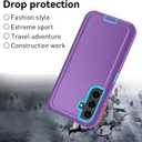 for Samsung Galaxy S25 FE Case, Heavy Duty case, [Belt Clip Holster] [Glass Screen Protector] [Military Grade Protective ] [Shockproof] [Dropproof] [Dust-Proof] (with Belt Clip, PurpleSky Blue)