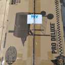 Char-Griller Wrangler Charcoal Grill in Black with Metal Shelves, EasyDump Ash Pan, Premium Wood Front and Side Shelves with Utensil Hooks, 640 Cooking Square Inches in Black, Model 2823