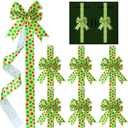 WILLBOND 8 Pcs Christmas Cabinet Ribbons Bows for Kitchen 78.8 Inch Polka Dot Large Christmas Door Ribbon Cabinet Bows for Gifts Xmas Tree Home Wall Furniture Party Decorations