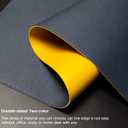 Double-Sided Leather PU Large Mouse pad, Computer Desk pad Non-Slip, Waterproof, Easy to Clean, Suitable for Office and Home Office Writing (Navy Blue and Yellow, 31.515.7 Inches)