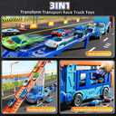 2 x Toddler Car Truck Toys for 3 4 5 6 7 8 Years Old Boys, Transporter Truck Toy Track Set with 12 Die-Cast Car Toys, Toy Gifts for 3 4 5 6 Year Old Boys Kids