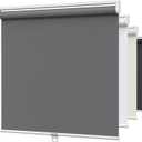 Blackout Cordless Roller Shades, Room Darkening Free-Stop Roll Up Blinds for Windows, Pull Down Blocking Blind for Home and Office, Easy to Install, 21" W X 72" H, Grey