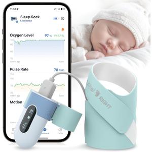 Baby Sleep Sock Monitor, Track Babys Movement, Baby Foot Monitor with Bluetooth and APP, Smart Baby Monitor for 0-36 Months