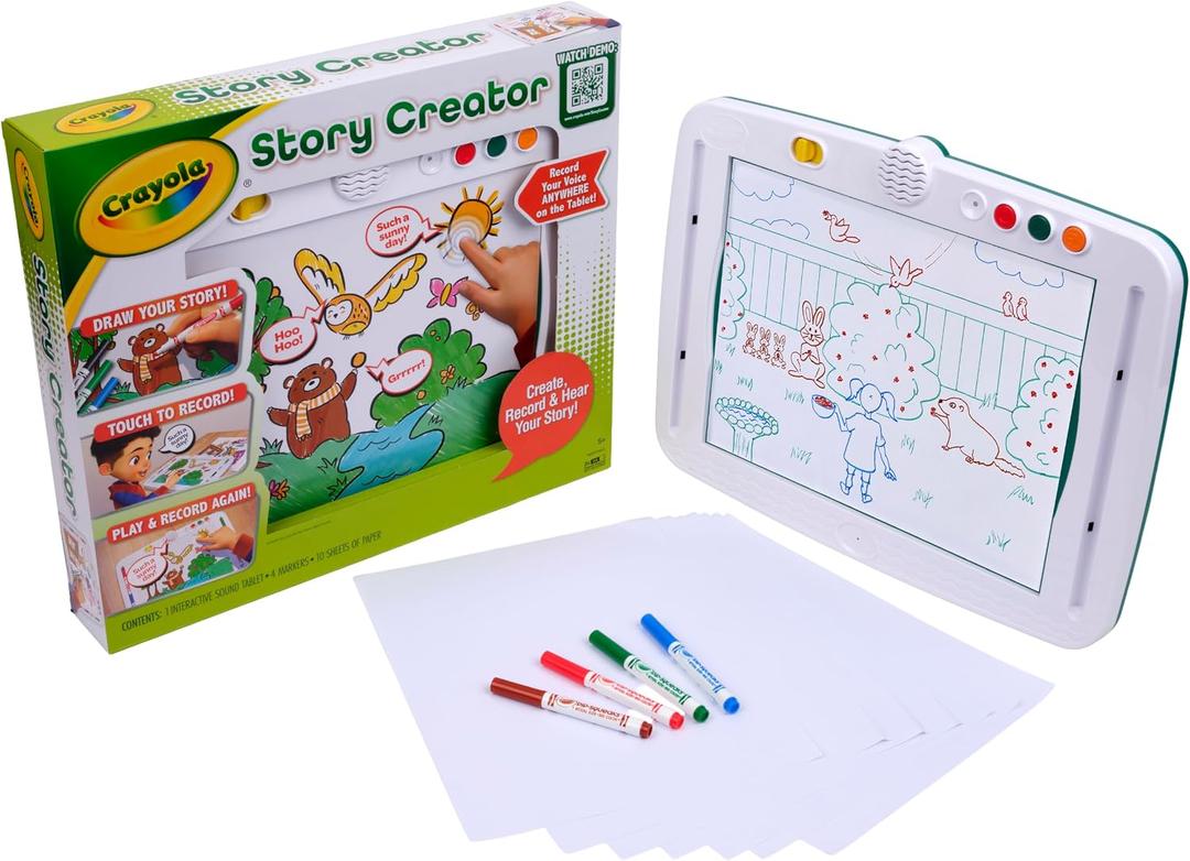 Crayola Story Creator, Draw, Color & Record Stories, Kids Tablet | Drawing & Coloring Activities, Screen Free Learning Toys for Kids, Holiday & Birthday Gift for Girls & Boys, Ages 5+