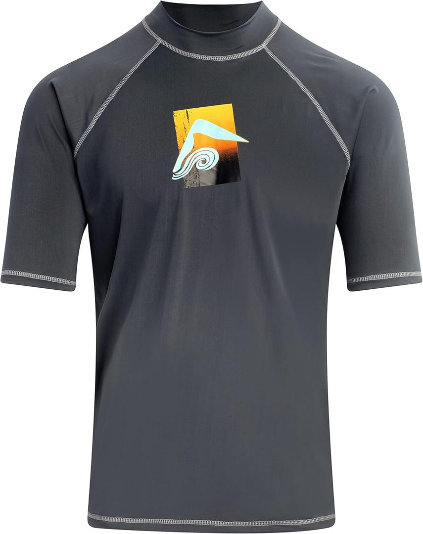Kanu Surf Men's Mercury Rashguard UPF 50+ Sun Protection Swim Shirts Rash Guard (X-Large)