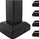 4pcs Aluminum Deck Post Base Cover, 2.5x2.5in Split Snap Railing Base, Matte Black Square Handrail Skirt Covers for Fences, Porch, Stair