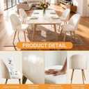 Lightdot Dining Chairs Set of 2, Velvet Comfortable Seats, Mid-Century Modern Living Room Chairs, Upholstered Kitchen Chairs with Wood-Grain Metal Legs for Dining Table, Bedroom, Easy Assembly, Beige, 20"W x 19"D x 31.5"H