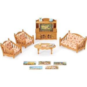 Calico Critters Comfy Living Room Set - Toy Dollhouse Furniture & Accessories Set for Ages 3+