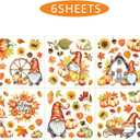 5 x Autumn Glass Window Stickers Autumn Watercolor Pumpkin Maple Leaf Dwarf Card Window Stickers Autumn Thanksgiving Harvest Party Home Decoration