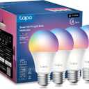 Tapo TP-Link Smart Light Bulbs, 1100 Lumens High Brightness (75W Equivalent), Matter-Certified, 16M Colors WiFi Light Bulb, Dimmable, Works w/Siri, Alexa & Google Home, A19 E26, L535E(4-Pack)