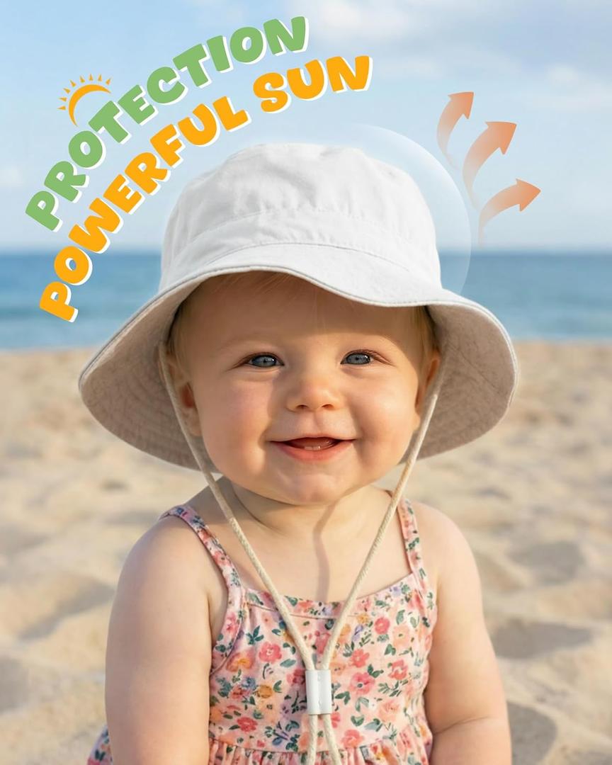 Baby Sun Hat for Toddler Kids Bamboo Rayon Bucket Hat Summer Beach Sun Protection Baby Hats for Boys Girls