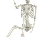 5.4FT Halloween Skeleton,Simulation Resin Skull Prop,Model Fake Skeleton Prop Life,Plastic Human Bones Sculpture for Halloween Props Spooky Party Decoration 170cm