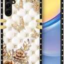 Case Compatible with Samsung Galaxy A15 5G Case,Luxury Soft TPU & Hard PC Back for Girls Women,Shockproof Protective Cover,Diamond Butterfly