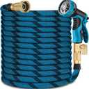 100ft Garden Hose - 2026 Ultra Lightweight Water Hoses w/10 Function Spray Nozzle and 3/4" Brass Fittings- Durable, & Flexible Water Pipe for Yard, Lawn, Outdoor & Gardening(Blue Black)