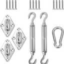 COARBOR Triangle Shade Sail Hardware Kit Stainless Steel Accessary Includes Turnbuckles Pad Eyes Snap Hooks Screws Sunsail Installation Tighten Sail to Install A Canopy-8 inches