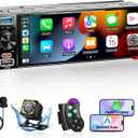 Single Din Car Stereo with Wireless Apple Carplay & Android Auto, 6.5" Full Laminated HD Touchscreen Car Radio with Bluetooth 1080P Backup Cam Navigation Mirror Link AM/FM USB & Type-C Charging EQ SWC