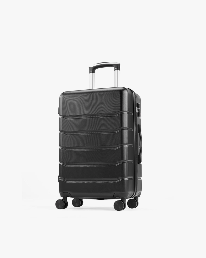Suitcase 20 Inch Carry-On Luggage, Hardside Suitcase with Spinner Wheels, Lightweight ABS Hard Shell Travel Luggage, TSA Approved Lock, Expandable Small Suitcase for Business & Travel–Black