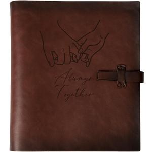 Photo Album 4x6 200 Photos, Genuine Leather Photo Albums with Writing Space with 30 Writing Paper, Travel Family Wedding Kids Graduation Ultrasound Baby Picture Album Scrapbook Photo Album Hold Hands