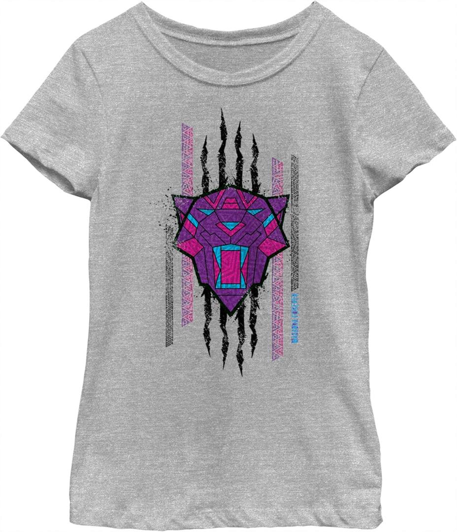 Marvel Girl's Panther Scratch T-Shirt (Large)