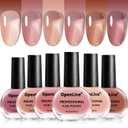 Jelly Nail Polish Set 6 Colors Nude Pink Pale Purple Jelly Quick Dry Nail Polish Set for Nail Art Manicure DIY Salon (OPE-6NP-KIT-11)