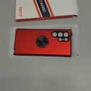 JAME for Samsung Galaxy S22 Ultra Case, Slim Soft Bumper Protective Case for Samsung S22 Ultra Cover, with Invisible Ring Holder Kickstand for Galaxy S22 Ultra Case, Red