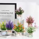 Yoratee 6pcs Artificial Pot Flowers Small Fake Plants Mini Potted Plants for Home Office Tabletop Decoration