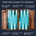 Pointworks 20 Inch Large Backgammon Sets for Adults, Green Backgammon Board, Solid Wood. Removable Accessory Tray, Premium 1.5 Inch Checkers & Dice Set, Backgammon Game Set Backgammon Table, 20 inches x 10.5 inches
