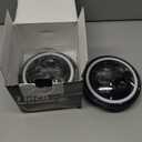 ZIMABLUE 7 inch led Headlight Round 2pc Projector 7 inch Halo led Headlight H6024 DOT Approved Hi/Lo Beam DRL Amber Turn Signal Compatible with Jeep Wrangler JK TJ CJ Compatible with Chevy and miata (Black)