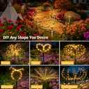 echosari Solar Garden Lights Outdoor, Total 6 Pack 720 LED Firework Lights with Auto On/Off 8 Modes IP65 Waterproof Landscape Light for Outdoor Yard Pathway Garden Decor (Warm White)