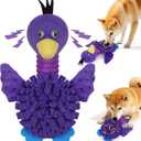 Interactive Snuffle Dog Toys, Squeaky Dog Toys for Puppy,Crinkle Dog Toy with Hiding Snack,Slow Feeder Treat Toy and Feeding Mats for Training,Dog Lick Mat Enhancement(Purple)