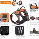 TobeDRI No Pull Dog Harness Adjustable Reflective Oxford Easy Control Medium Large Dog Harness with A Free Heavy Duty 5ft Dog Leash