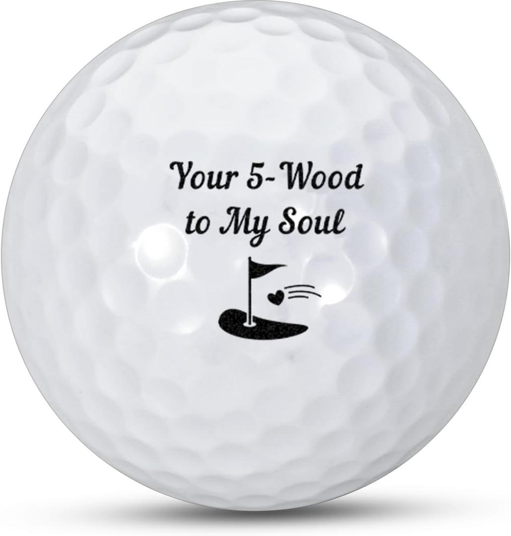 TI-EDC 5 Year Anniversary Golf Ball for Him Her, 5th Anniversary Wooden Gifts for Wife Husband, Fifth Anniversary Valentines Gifts for Women Men, 5 Year Marriage Gifts Anniversary for Couple,