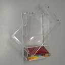 Mooliwe Index Card Holder Clear Acrylic Card Organizer 50 Pcs Divider Sheets for Desk File Note Holders, 4 Compartments Holds 600 Cards(3 x 5 Inch)