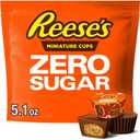 REESE'S Zero Sugar Miniatures Chocolate Peanut Butter Cups, Candy Bag, 5.1 oz (EXP 09/05/26)