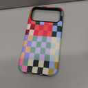 SEized Case Compatible with iPhone 17 Pro Max,Colorful Checkerboard Phone Case Dual-Layer Hard Shell Cover for Girl Women Boy Men