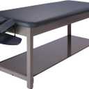 Master Massage 30" Bahama Stationary Massage Table – Heavy-Duty Clinic & Treatment Bed with Open Storage Shelf – Agate Blue