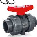 PVC Union Ball Valve, 1" Inch (DN25) True Union Full Flow Ball Valve with ASTM EPDM O-ring, Slip Socket, Full Port for Water System