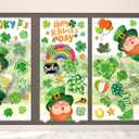 3 x St. Patrick's Day Window Clings Decorations for Glass Cute St. Patrick's Day Window Stickers Decal Large Good Luck Shamrock Stickers Spring Door Wall Window Decor
