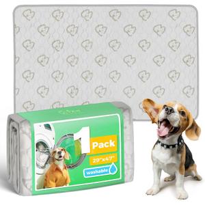 FXW Washable Pee Pads for Dogs, Puppy Pads with Super Absorbent, Specifically Designed for 48inch Cages, 47" x 29" Rectangle, Khaki, 1 Pack