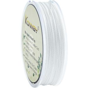 KONMAY 100 Yards 0.23mm Beading Thread for Seed Beads, 44lb. Strength Tested Beading Line, Micro-Fused String for Jewelry Making, Bead Weaving, Loom Work, Crafting (White)