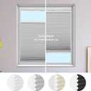 MYshade Top Down Bottom Up Shades Light Filtering Shade Cordless Blinds for Indoor Windows Honeycomb Cellular Sheer Window Blinds & Shades Easy to Install 24" W X 50" H (Grey)