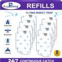 Flying Insect Trap Refill Cartridge, High-Stick Replacement Glue Boards, Pack of 8 Refills